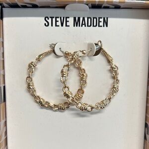 Steve Madden | Gold Chain Link Hoop Earrings